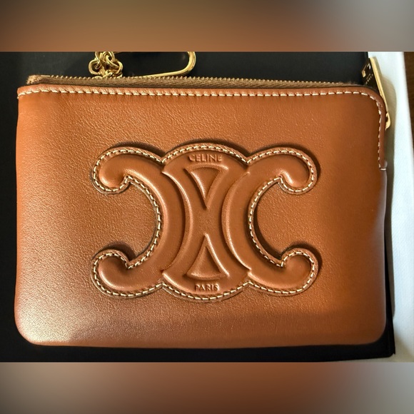 NWT Celine COIN AND CARD POUCH CUIR TRIOMPHE IN SMOOTH CALFSKIN - Picture 2 of 9